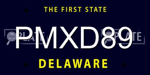 PMXD89 Delaware License Plate