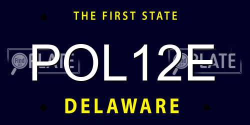 POL12E Delaware License Plate