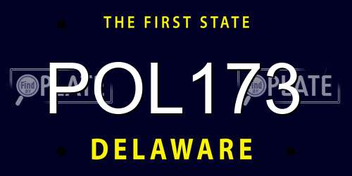 POL173 Delaware License Plate