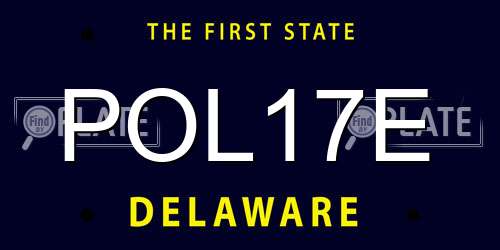 POL17E Delaware License Plate