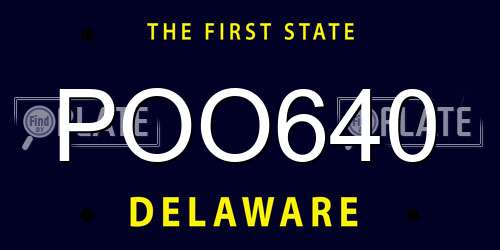 POO640 Delaware License Plate