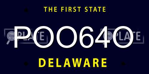 POO64O Delaware License Plate