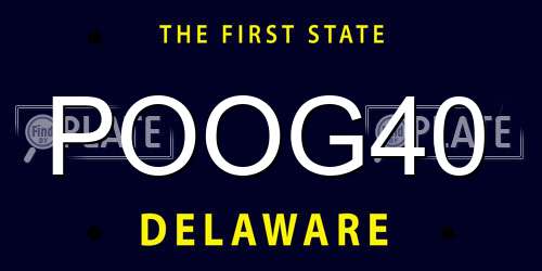 POOG40 Delaware License Plate
