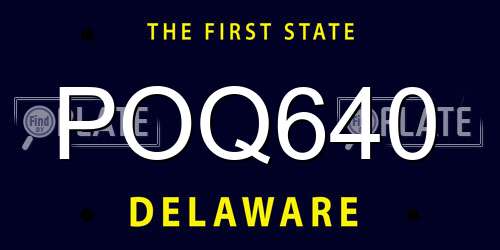 POQ640 Delaware License Plate