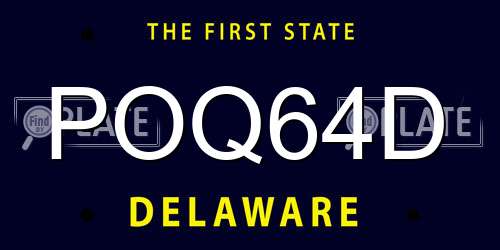 POQ64D Delaware License Plate