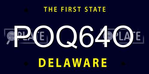 POQ64O Delaware License Plate