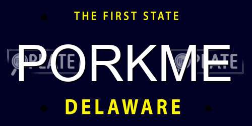 PORKME Delaware License Plate