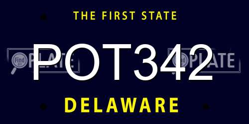 POT342 Delaware License Plate