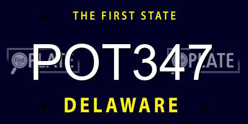 POT347 Delaware License Plate