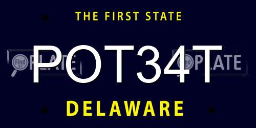 POT34T Delaware License Plate