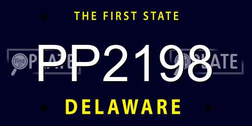 PP2198 Delaware License Plate