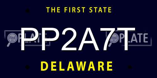 PP2A7T Delaware License Plate