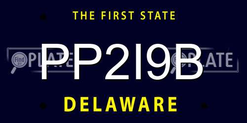 PP2I9B Delaware License Plate