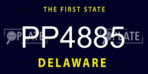 PP4885 Delaware License Plate