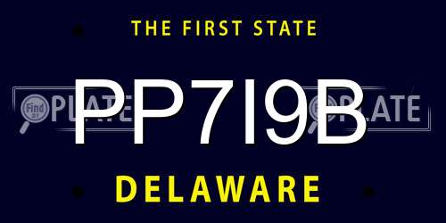 PP7I9B Delaware License Plate