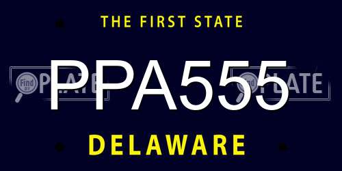 PPA555 Delaware License Plate