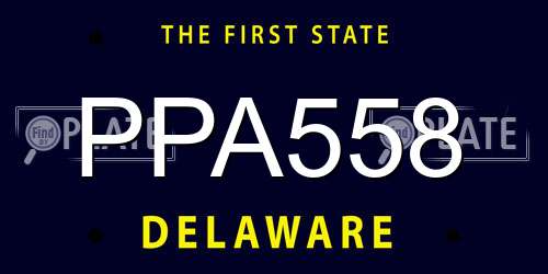 PPA558 Delaware License Plate
