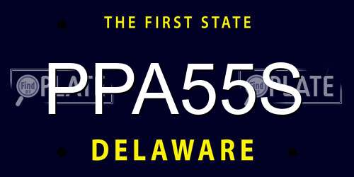 PPA55S Delaware License Plate