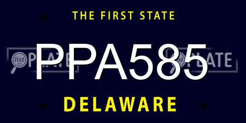 PPA585 Delaware License Plate