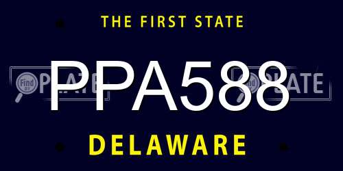 PPA588 Delaware License Plate
