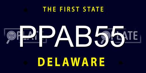 PPAB55 Delaware License Plate