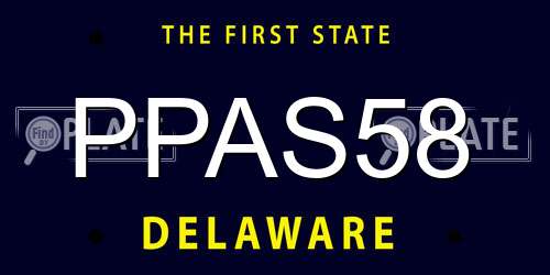 PPAS58 Delaware License Plate
