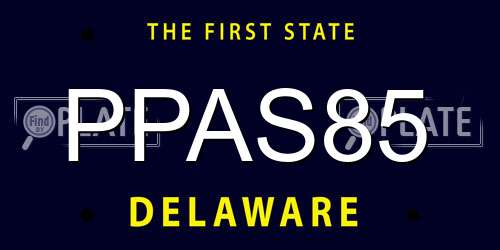 PPAS85 Delaware License Plate
