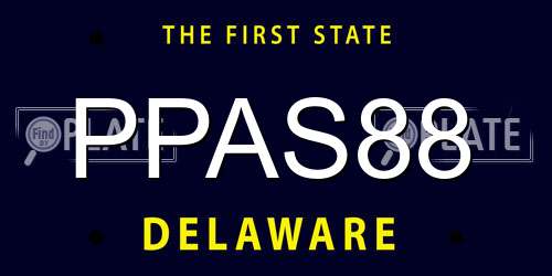 PPAS88 Delaware License Plate