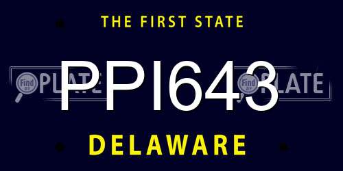 PPI643 Delaware License Plate