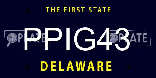 PPIG43 Delaware License Plate