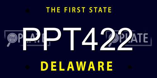 PPT422 Delaware License Plate