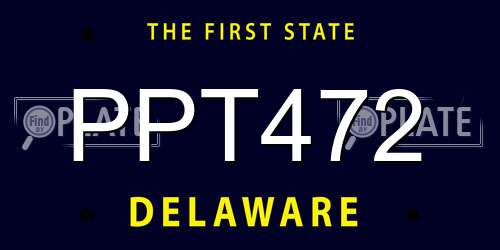 PPT472 Delaware License Plate