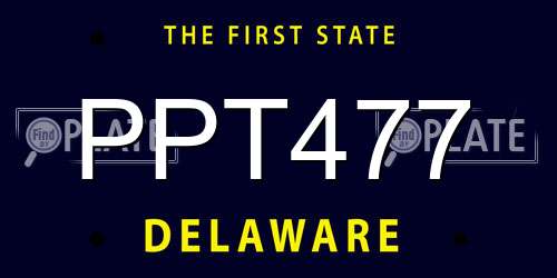 PPT477 Delaware License Plate