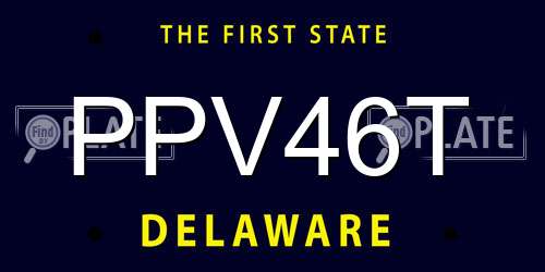 PPV46T Delaware License Plate