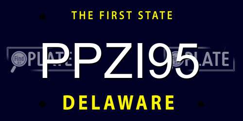 PPZI95 Delaware License Plate