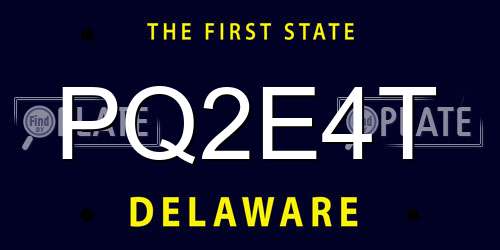 PQ2E4T Delaware License Plate