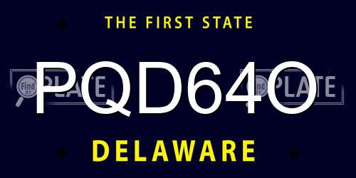 PQD64O Delaware License Plate