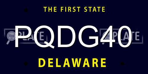 PQDG40 Delaware License Plate