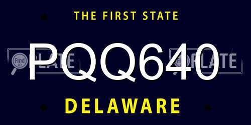 PQQ640 Delaware License Plate