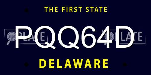 PQQ64D Delaware License Plate