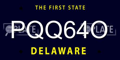 PQQ64O Delaware License Plate