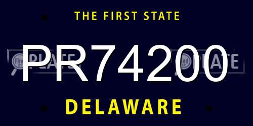 PR74200 Delaware License Plate