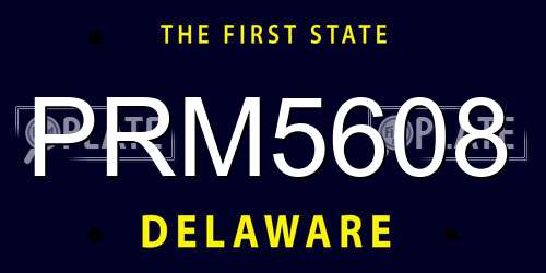 PRM5608 Delaware License Plate