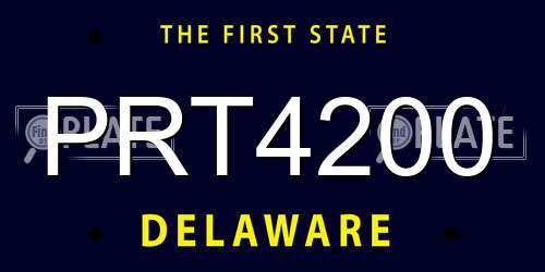 PRT4200 Delaware License Plate