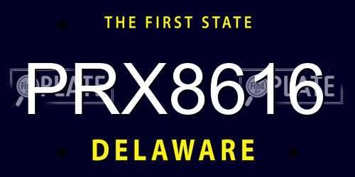PRX8616 Delaware License Plate
