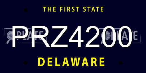 PRZ4200 Delaware License Plate