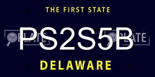 PS2S5B Delaware License Plate