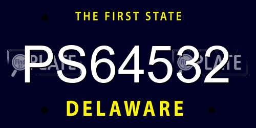 PS64532 Delaware License Plate