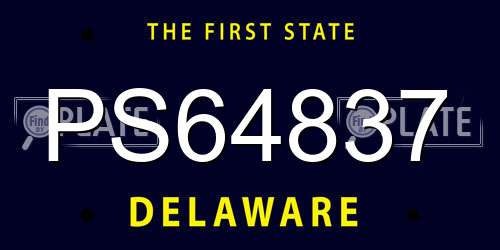 PS64837 Delaware License Plate