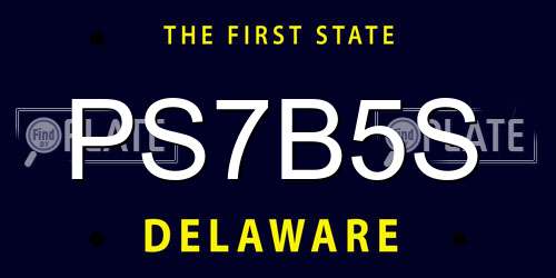 PS7B5S Delaware License Plate